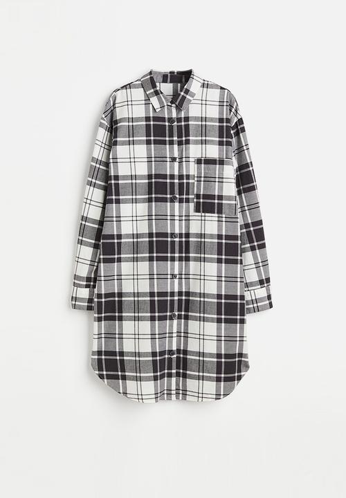 H&M - Flannel nightshirt - grey/checked