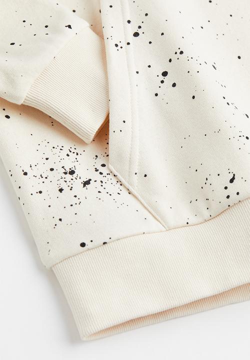 H&M - Oversized hoodie -  cream/patterned