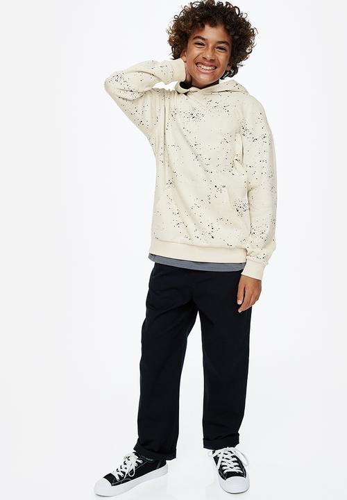 H&M - Oversized hoodie -  cream/patterned