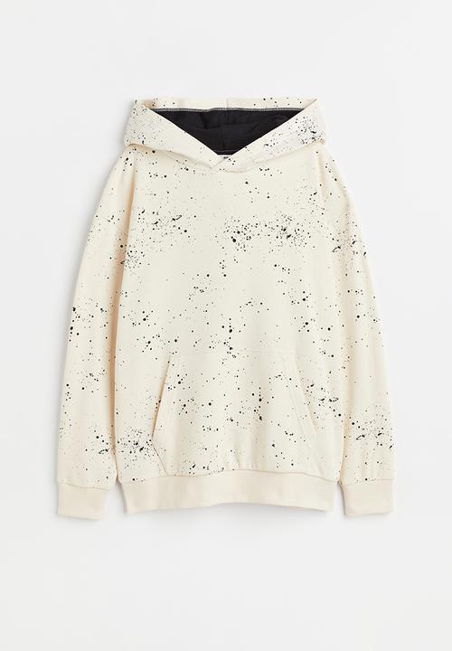 H&M - Oversized hoodie -  cream/patterned
