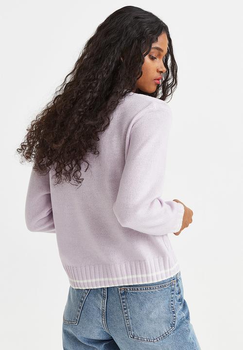 H&M - V-neck cable-knit jumper - light purple
