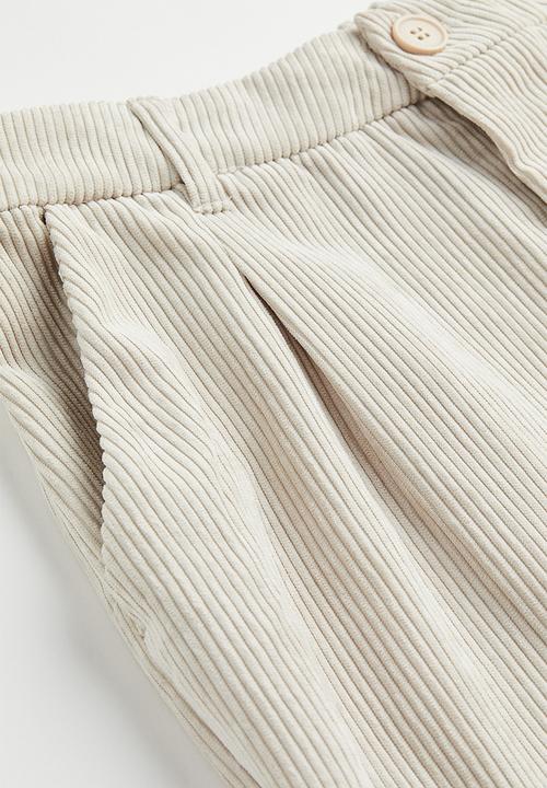 H&M - Wide corduroy trousers - light beige