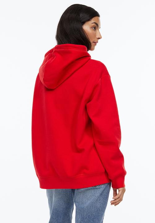 H&M - Motif-front hoodie - red/mickey mouse