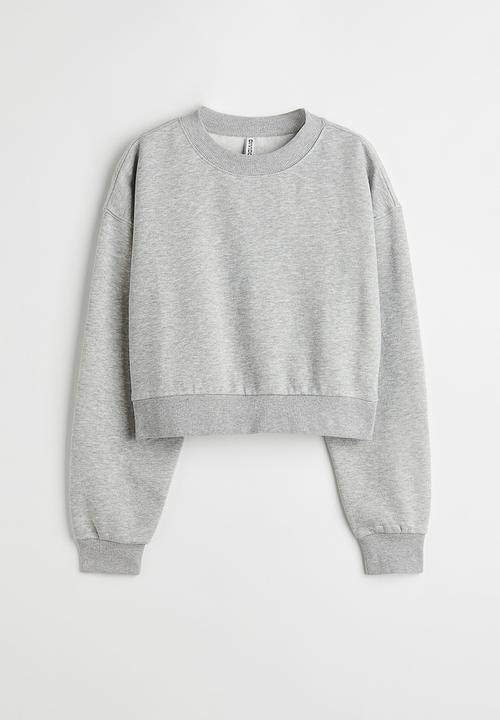 H&M - Cropped sweatshirt - light grey marl
