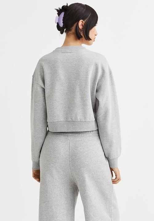 H&M - Cropped sweatshirt - light grey marl