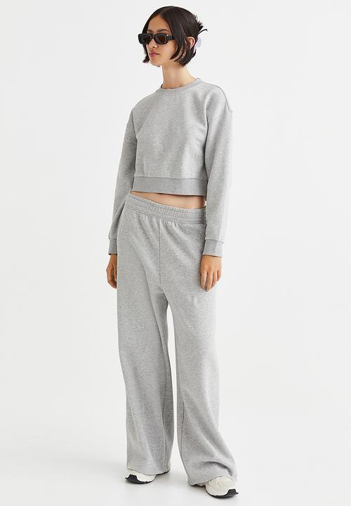 H&M - Cropped sweatshirt - light grey marl
