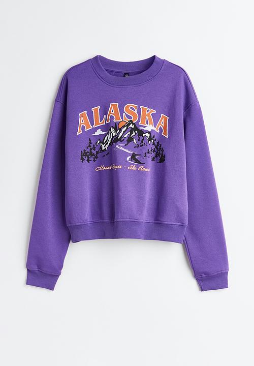 H&M - Printed sweatshirt - purple/alaska