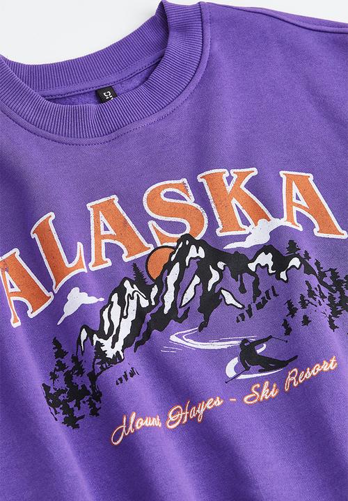 H&M - Printed sweatshirt - purple/alaska