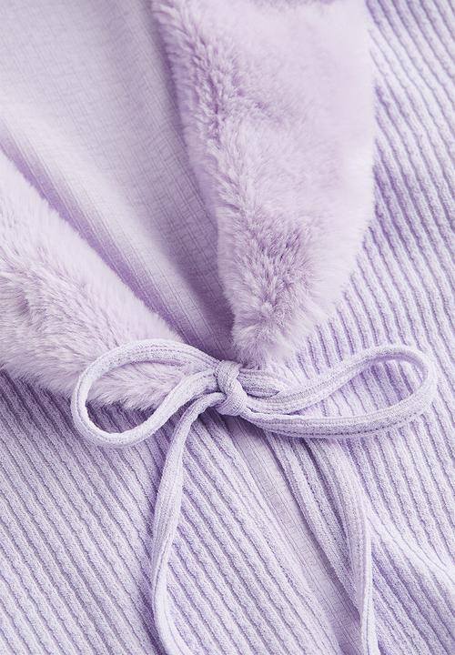 H&M - Cropped tie-front cardigan - light purple