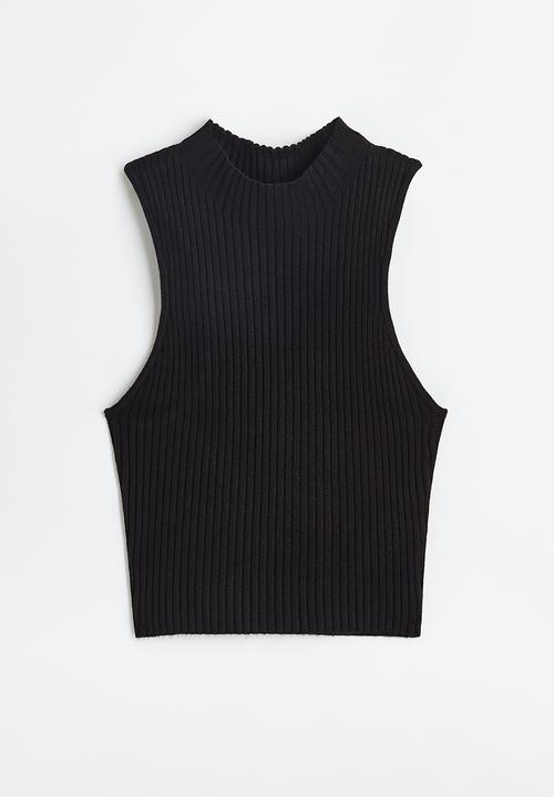 H&M - Rib-knit vest top - black