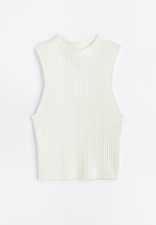H&M - Rib-knit vest top - cream