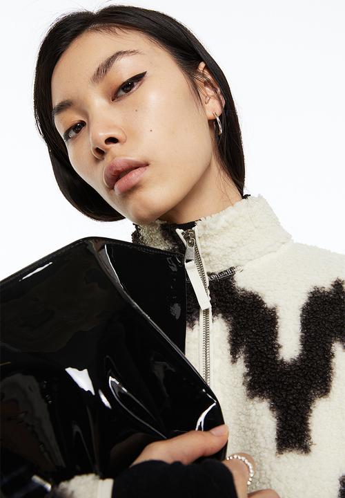 H&M - Zip-top teddy top - cream/patterned