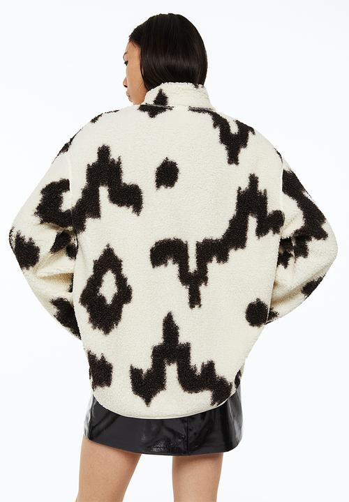 H&M - Zip-top teddy top - cream/patterned