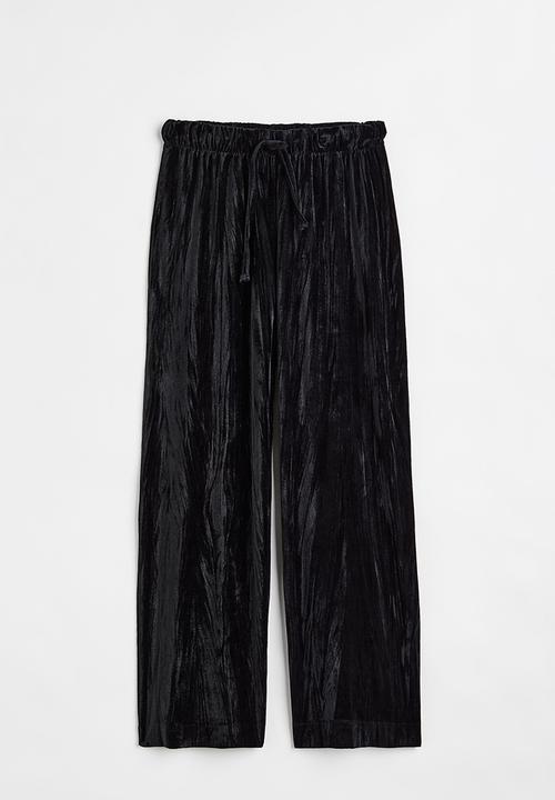 H&M - Velour pyjama bottoms - black