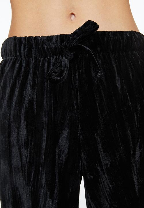 H&M - Velour pyjama bottoms - black