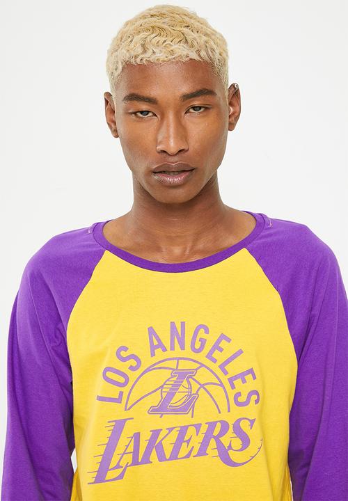 NBA - LA Lakers key long sleeve tee - yellow & purple