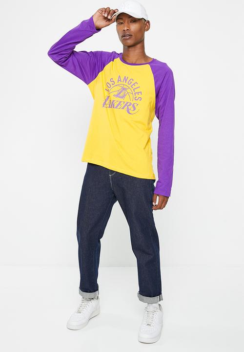 NBA - LA Lakers key long sleeve tee - yellow & purple