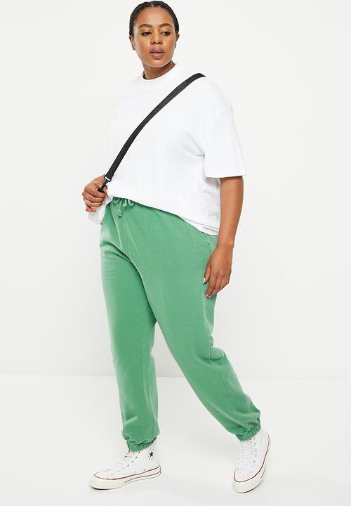 Cotton On - Plus classic washed trackpant - washed jade