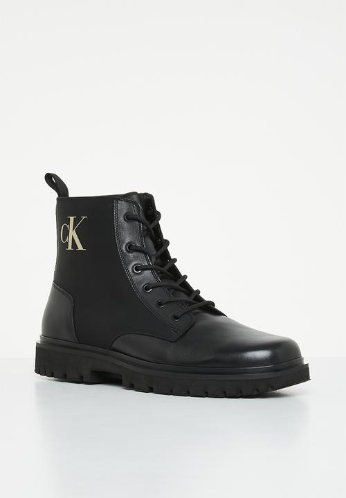 Calvin Klein - Lug lace up leather boot - black