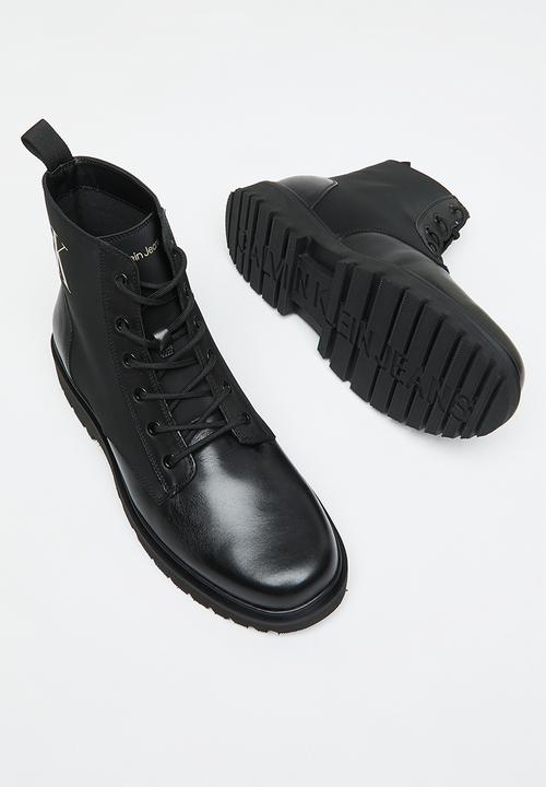 Calvin Klein - Lug lace up leather boot - black