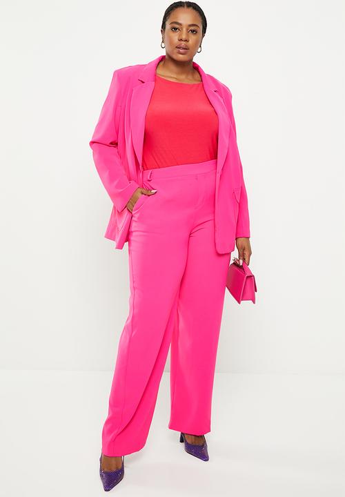 Me&B - Plus tailored tapered pant - pink