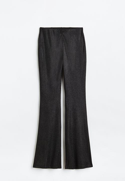 H&M - Glittery flared leggings - black
