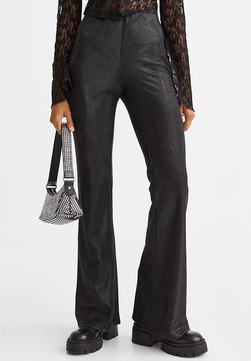 H&M - Glittery flared leggings - black