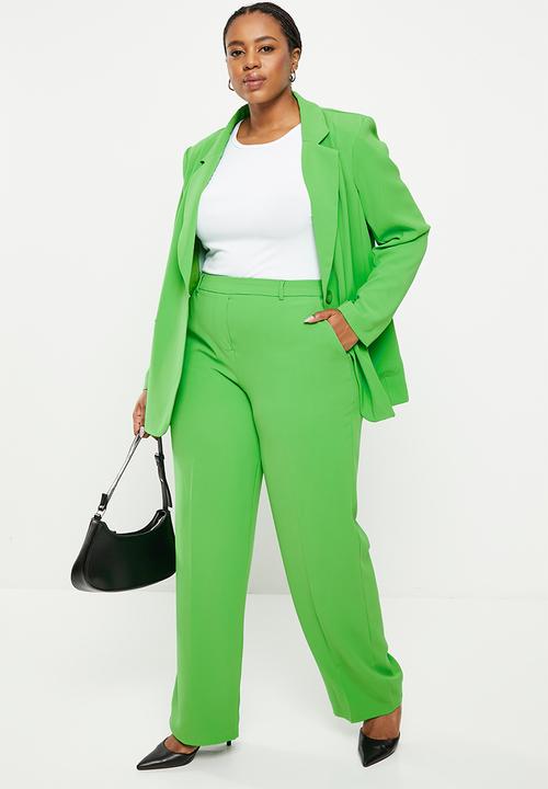 Me&B - Plus tailored tapered pant - green