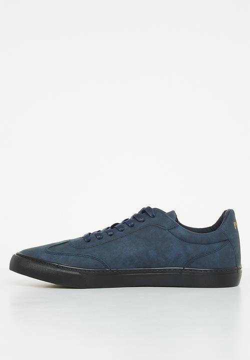 POLO - Basic gumsole pu/fabric sneaker - blue