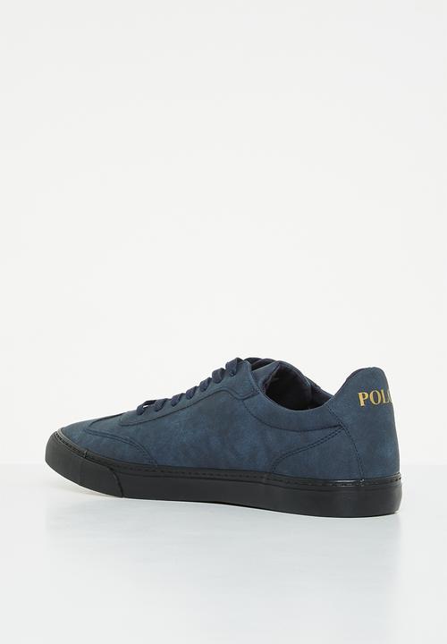 POLO - Basic gumsole pu/fabric sneaker - blue