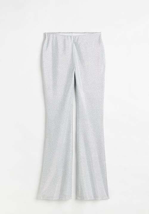 H&M - Glittery flared leggings - silver-coloured