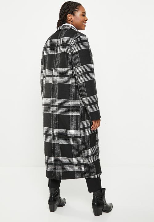 Me&B - Plus wool blend coat - black & white