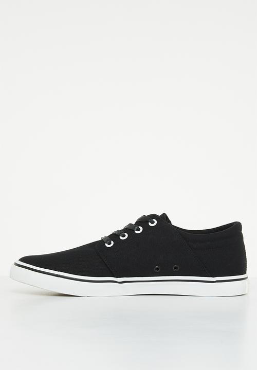 POLO - Classic canvas pu/fabric sneakers - black