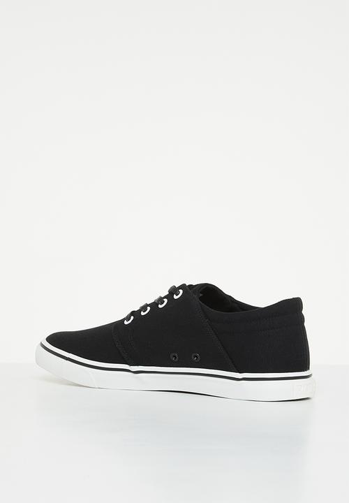 POLO - Classic canvas pu/fabric sneakers - black