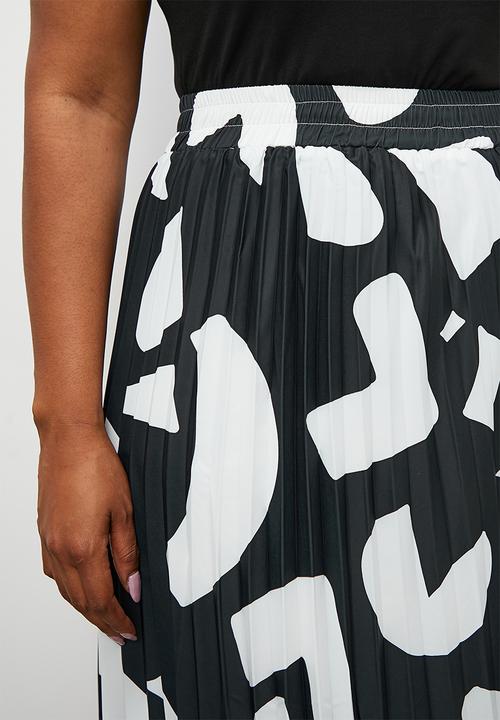 Superbalist - Modaxi pleated skirt - bold black and white mono 1