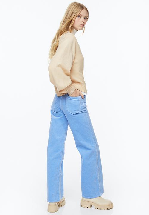 H&M - Embroidered jumper - light beige/flowers