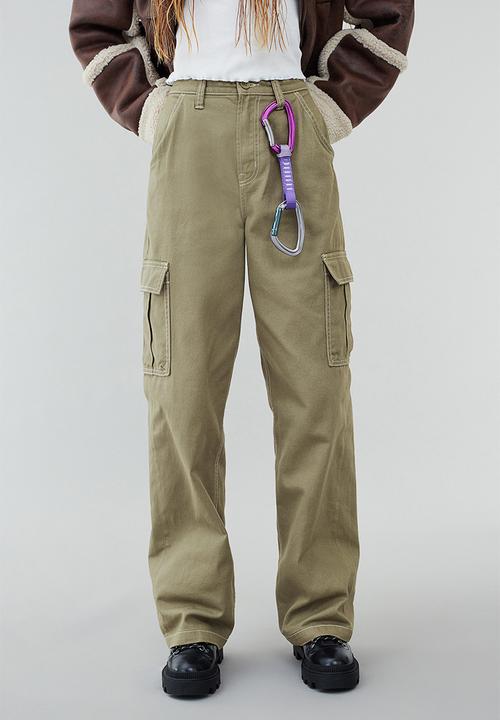 H&M - 90s baggy high waist jeans - khaki green