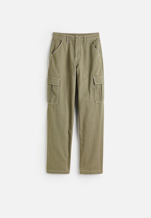 H&M - 90s baggy high waist jeans - khaki green