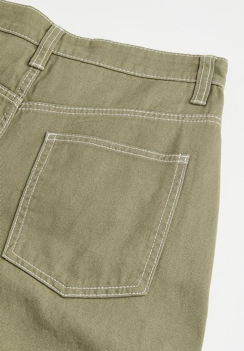 H&M - 90s baggy high waist jeans - khaki green
