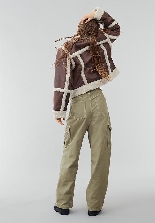 H&M - 90s baggy high waist jeans - khaki green