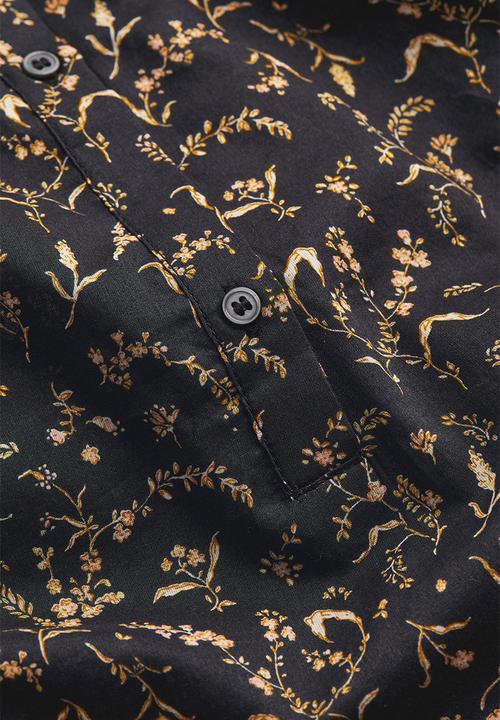 H&M - Cotton blouse - black/small flowers