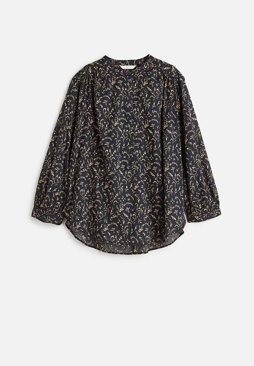 H&M - Cotton blouse - black/small flowers