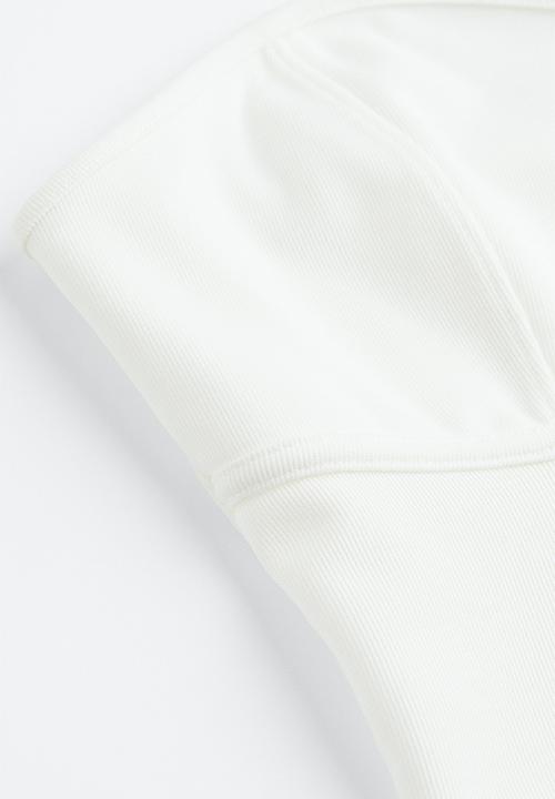 H&M - Cropped bandeau top - white