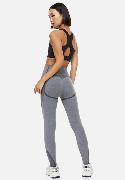 H&M - Drymove™ seamless sports tights - grey marl 