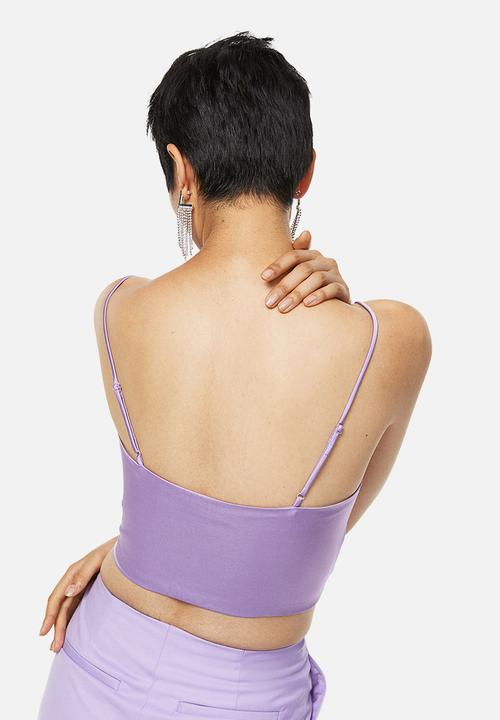H&M - Satin corset top - light purple