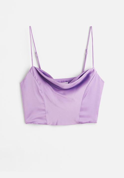 H&M - Satin corset top - light purple