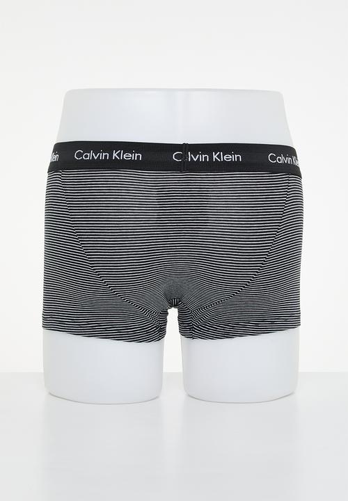 Calvin Klein - 3 pack low rise trunks - white/b&w stripe/black