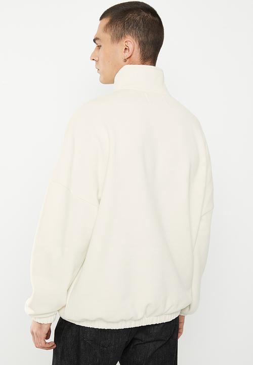 Calvin Klein - Bold logo colorblock zip hwk - ivory