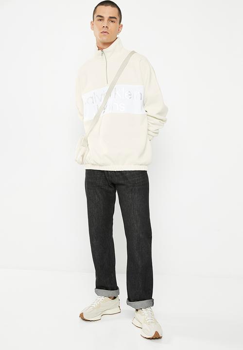 Calvin Klein - Bold logo colorblock zip hwk - ivory
