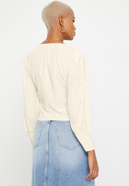Glamorous - Ditsy print blouse - cream peach